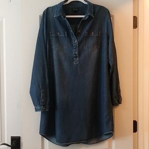 Lucky Brand medium tone blue jean dress.